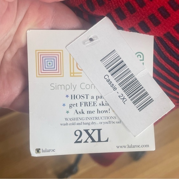 LuLaRoe Navy and Red Cassie Skirt- 2XL- NWT - Picture 5 of 6